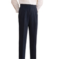 Heren modieuze zakelijke casual formele broek effen kleur hoge taille rechte broek ademende heren casual broeken