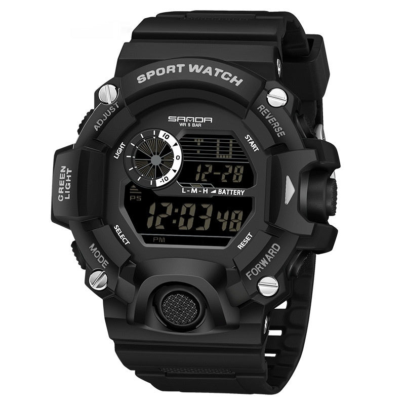 SANDA 326 New Arrival Electronic Digital Movement Dial LED Display Luminous Waterproof Outdoor Sports Men's Wrist Watch