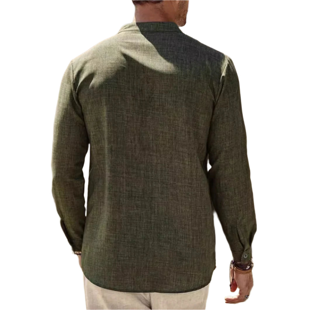 Heren cardigan met opstaande kraag en lange mouwen, herentop