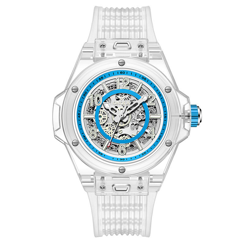 Men's Automatic Mechanical Watch Combines Precision Engineering With a Sleek, transparent design Rubber Belt  Watch - Acquisti Online