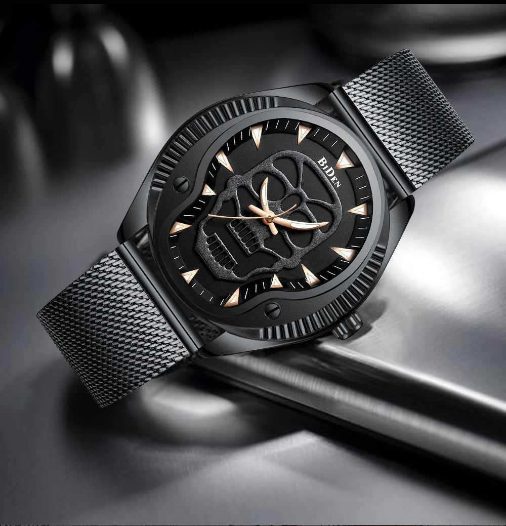 Personality fashion waterproof cool ghost Men's quartz watch