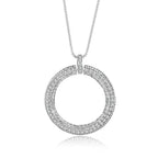 Fashion Simple Necklace With Zircon Inlaid Large Disc - Acquisti Online