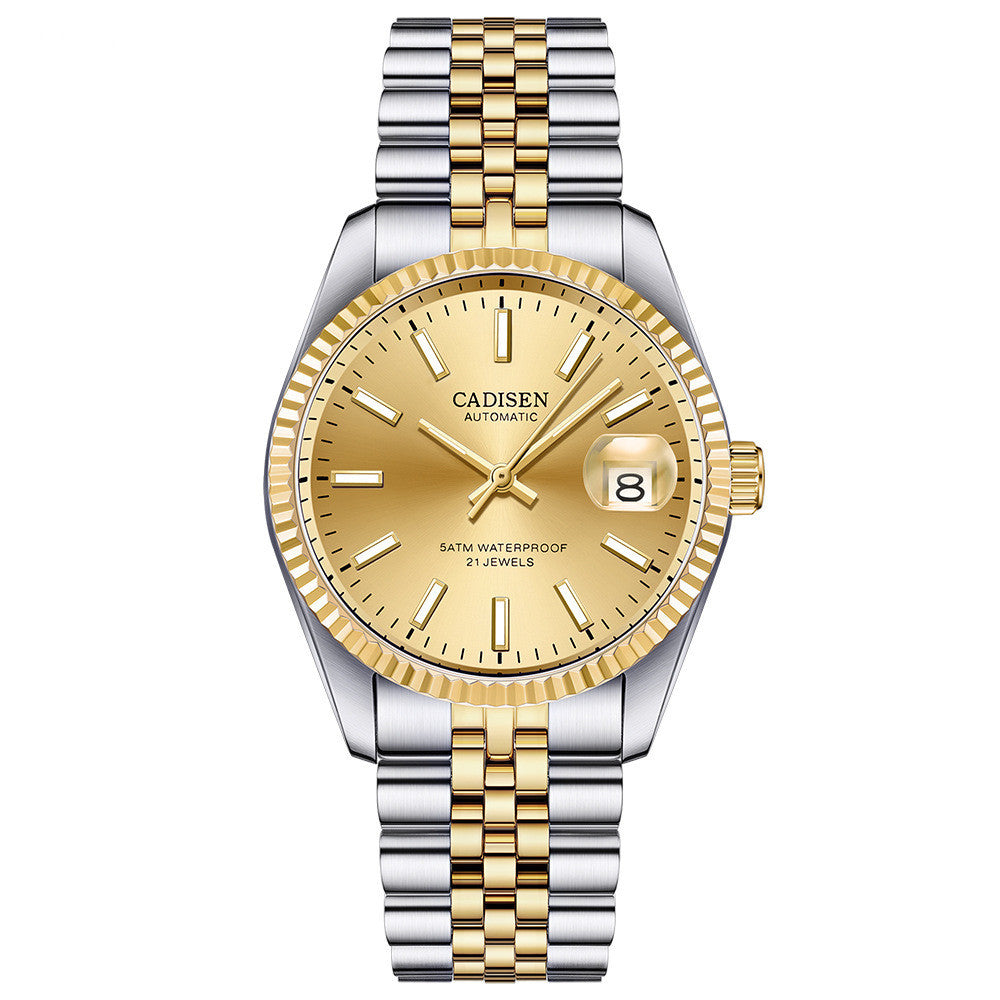 CADISEN Men's Fashion Watch Business Personalized Automatic Movement Waterproof Luminous Stainless Steel Watch - Acquisti Online