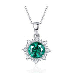 European and American Colored Zircon Stud Earrings Pendant Necklace - Acquisti Online