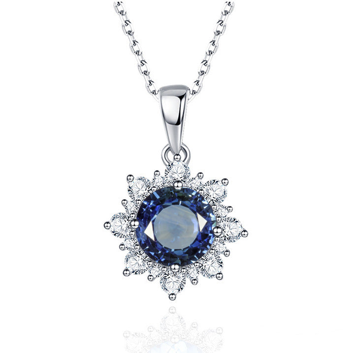 European and American Colored Zircon Stud Earrings Pendant Necklace - Acquisti Online