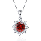 European and American Colored Zircon Stud Earrings Pendant Necklace - Acquisti Online