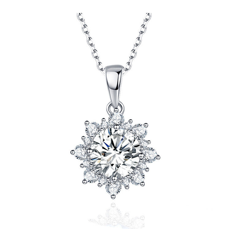 European and American Colored Zircon Stud Earrings Pendant Necklace - Acquisti Online