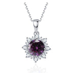 European and American Colored Zircon Stud Earrings Pendant Necklace - Acquisti Online