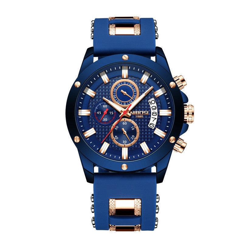 NIBOSI Heren Chronograaf Quartz Horloge met Roestvrijstalen Band Zwarte Polshorloges voor Heren Kalender Datum Horloge