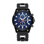 NIBOSI Heren Chronograaf Quartz Horloge met Roestvrijstalen Band Zwarte Polshorloges voor Heren Kalender Datum Horloge