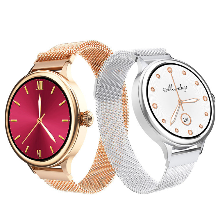 Orologio intelligente da donna NX7 con bracciale AMLOED, schermo da 1,1 pollici, chiamate BT, monitoraggio della salute e del fitness, orologio intelligente da donna