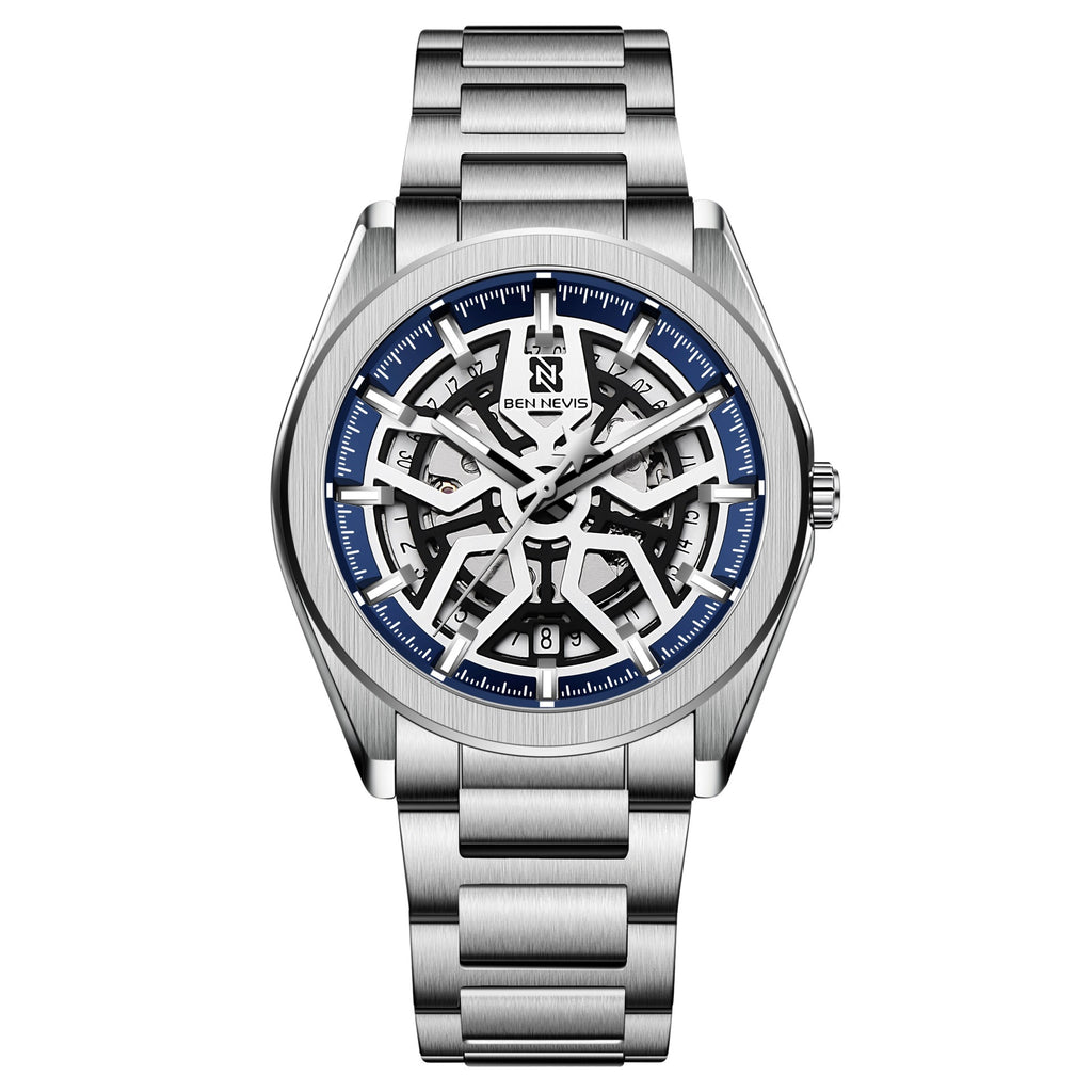 Orologio meccanico scheletrato BEN NEVIS con cinturino in acciaio