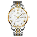 Olevs Man Business Casual Watch Automatic Mechanical Watch Rhinestone Diamond Waterproof Steel Band Man Watch - Acquisti Online