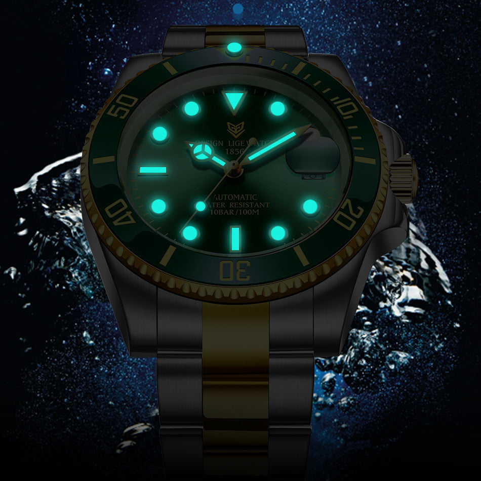 Men's Classic Business Fashion Watch Automatic Mechanical Movement Watch Waterproof Steel Band Watch - Acquisti Online