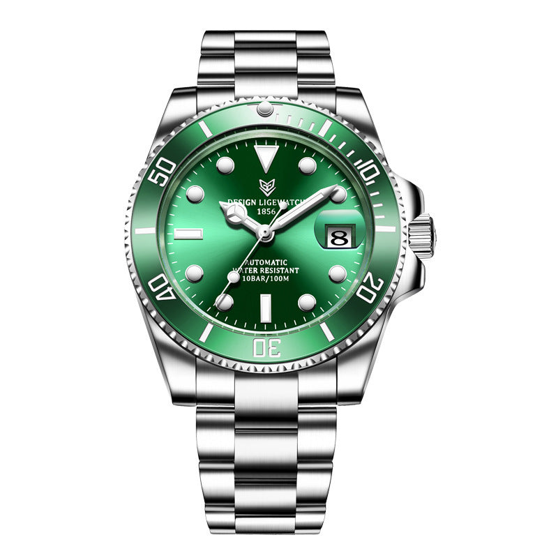 Men's Classic Business Fashion Watch Automatic Mechanical Movement Watch Waterproof Steel Band Watch - Acquisti Online