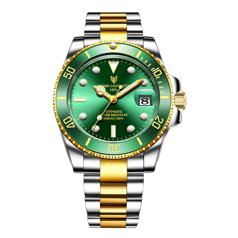Men's Classic Business Fashion Watch Automatic Mechanical Movement Watch Waterproof Steel Band Watch - Acquisti Online