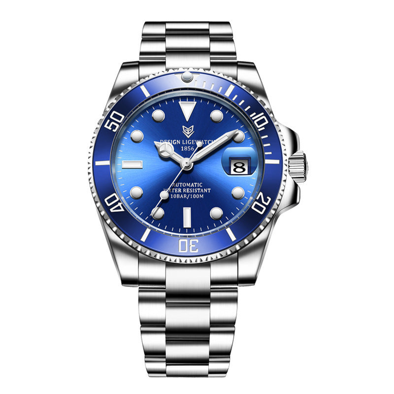 Men's Classic Business Fashion Watch Automatic Mechanical Movement Watch Waterproof Steel Band Watch - Acquisti Online