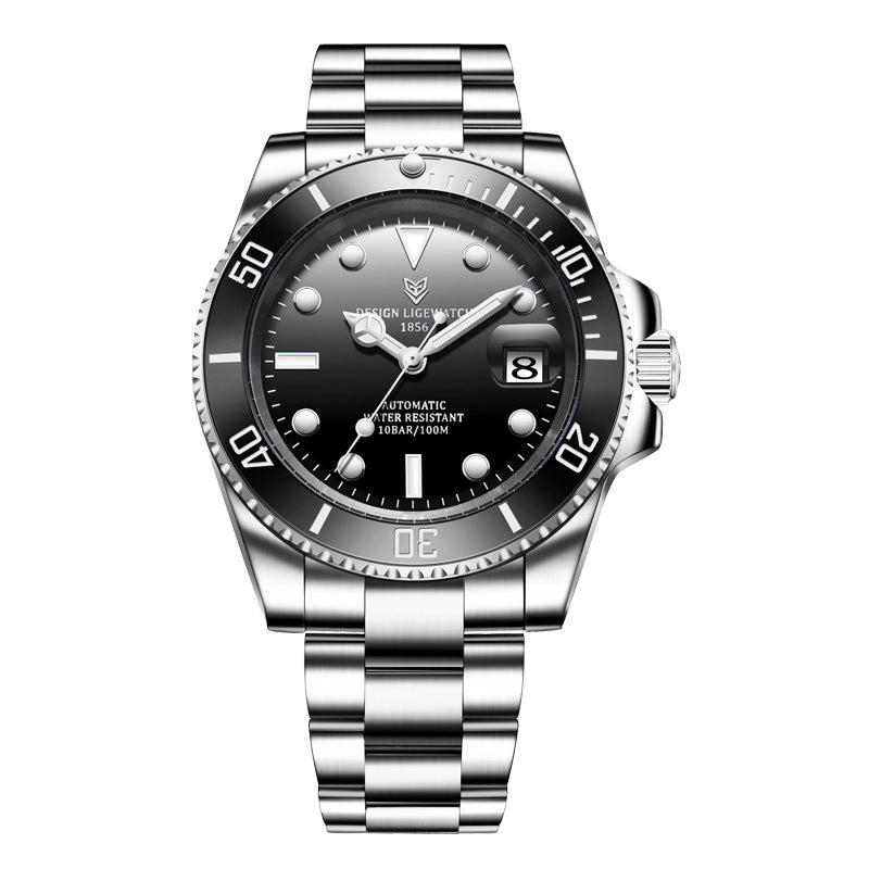 Men's Classic Business Fashion Watch Automatic Mechanical Movement Watch Waterproof Steel Band Watch - Acquisti Online