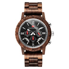 Orologio in legno da uomo, orologio sportivo multifunzionale in legno