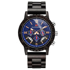 Orologio in legno da uomo, orologio sportivo multifunzionale in legno