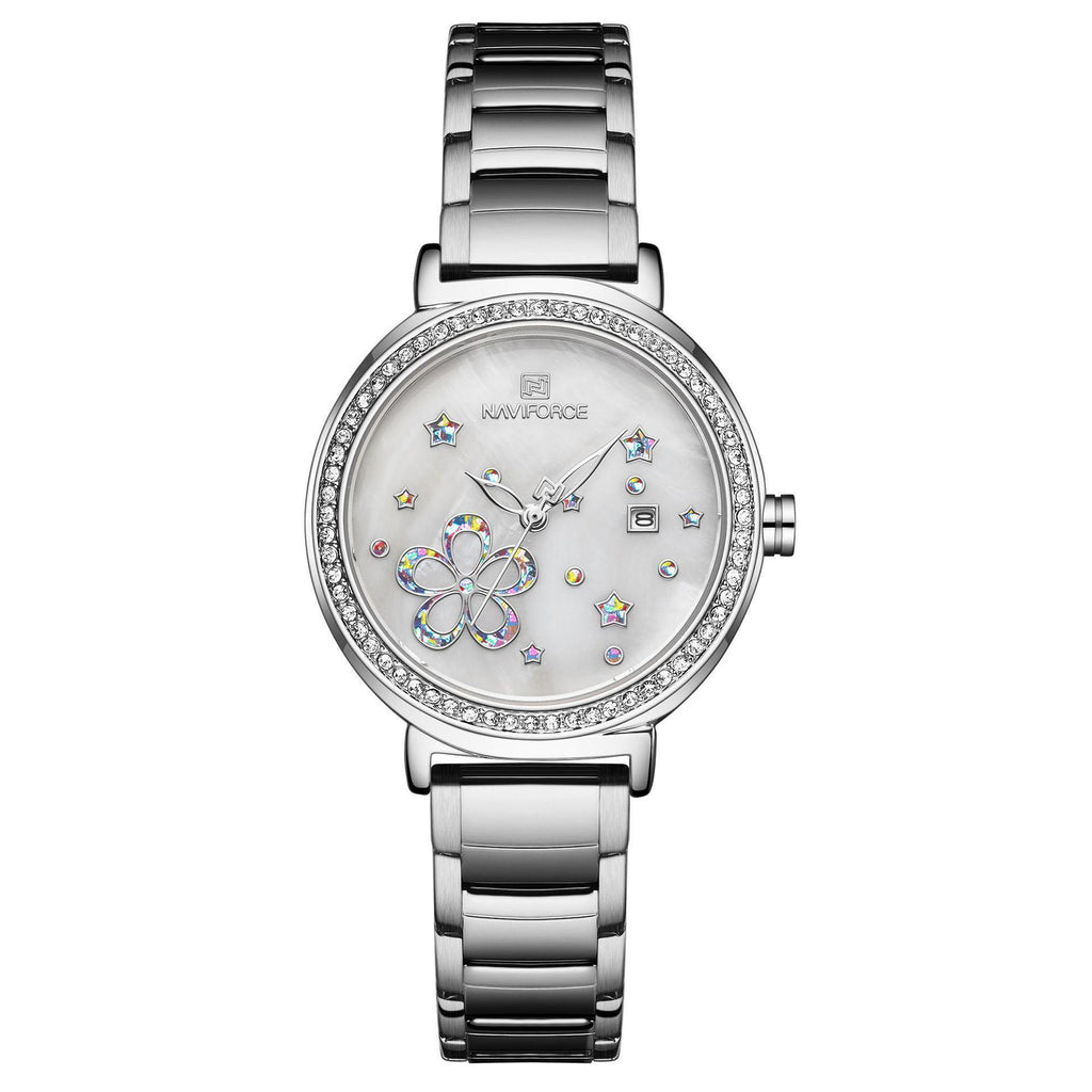 NAVIFORCE 5016 Top Brand Women Watch Diamond Star Dial Quartz Lady Waterproof Wristwatch