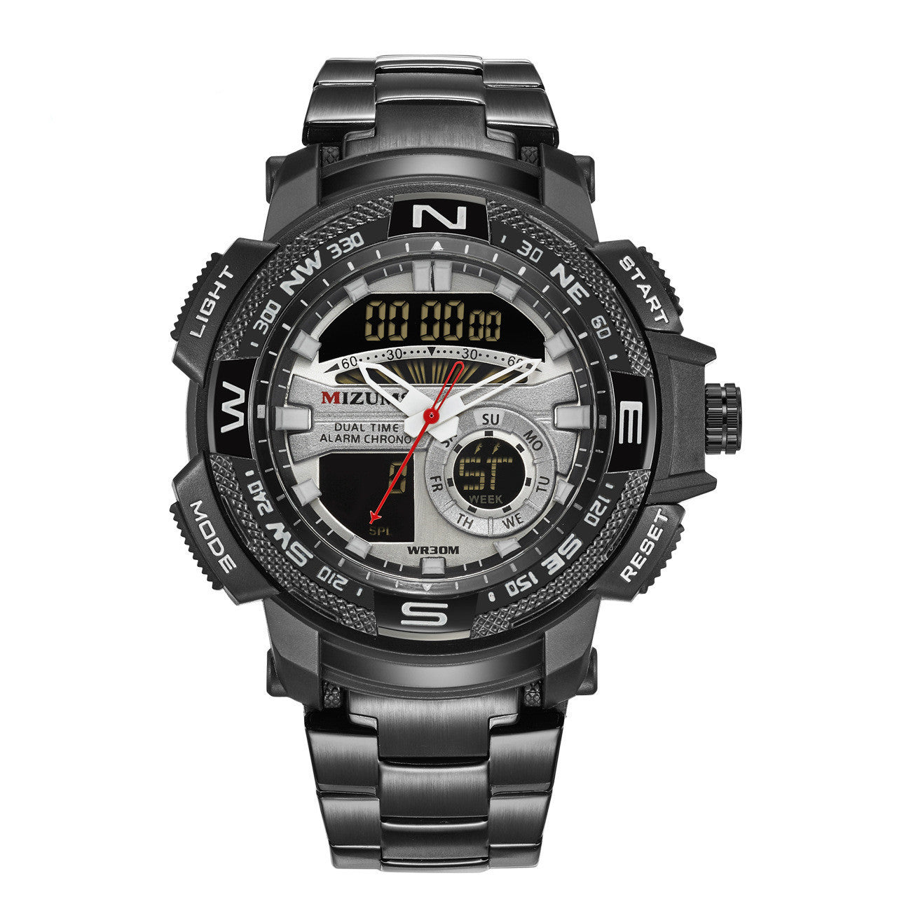 New Men's Watch Waterproof Steel Band Quartz Watch Sports Electronic Watch