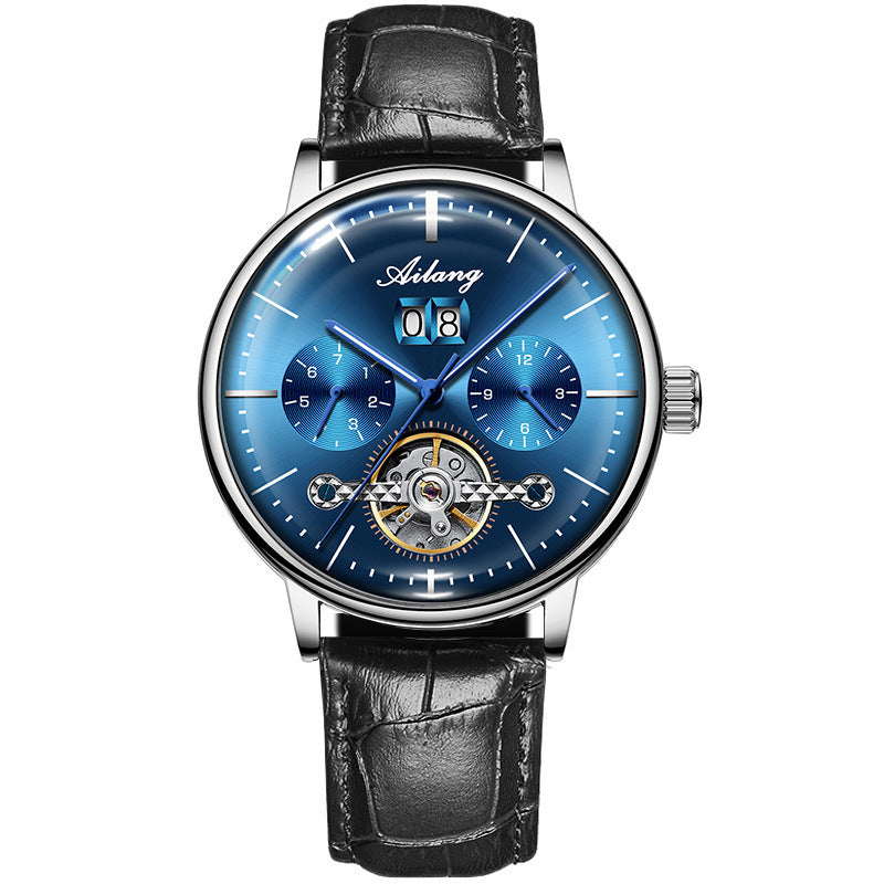 AILANG Men's Fashion Casual Watch Automatic Mechanical Movement Watch Leather Band Waterproof Man Fashion Watch - Acquisti Online