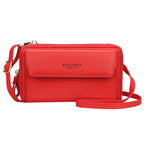 Women's Crossbody Bag Double Zip Wallet Fashion Purse Lady Card Holder Mobile Phone Bag  Shoulder Strap Purse