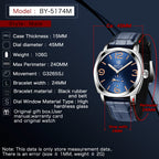 BENYAR Men's Business Casual Watch Spiral Crown Pin Buckle Automatic Mechanical Movement Waterproof Man Watch - Acquisti Online