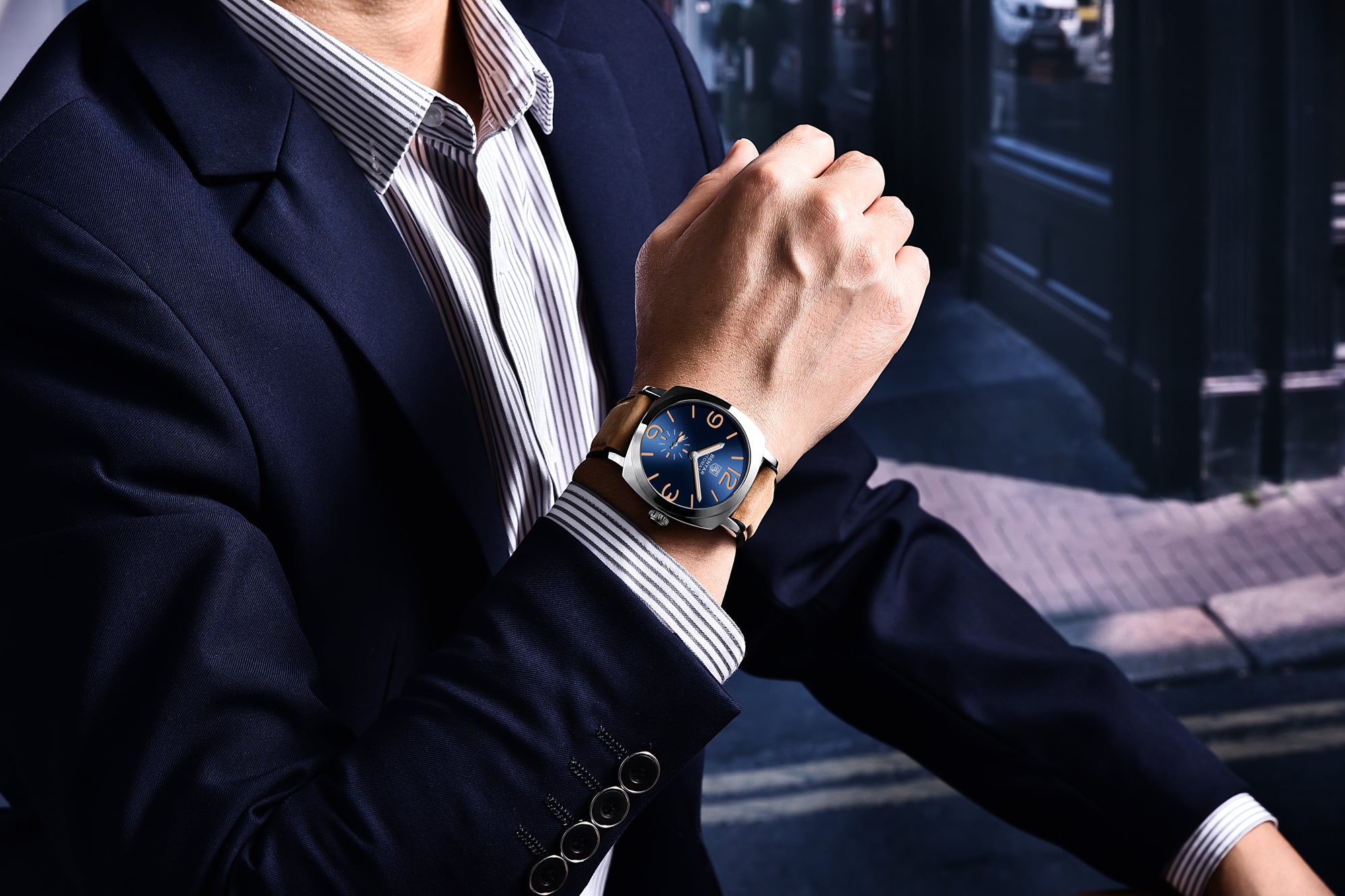 BENYAR Men's Business Casual Watch Spiral Crown Pin Buckle Automatic Mechanical Movement Waterproof Man Watch - Acquisti Online