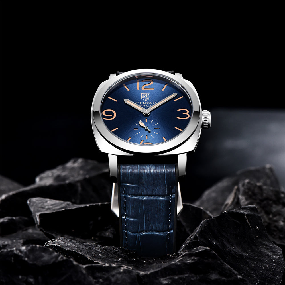 BENYAR Men's Business Casual Watch Spiral Crown Pin Buckle Automatic Mechanical Movement Waterproof Man Watch - Acquisti Online