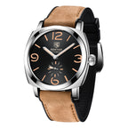 Orologio meccanico casual da uomo con fibbia ad ardiglione e corona a spirale