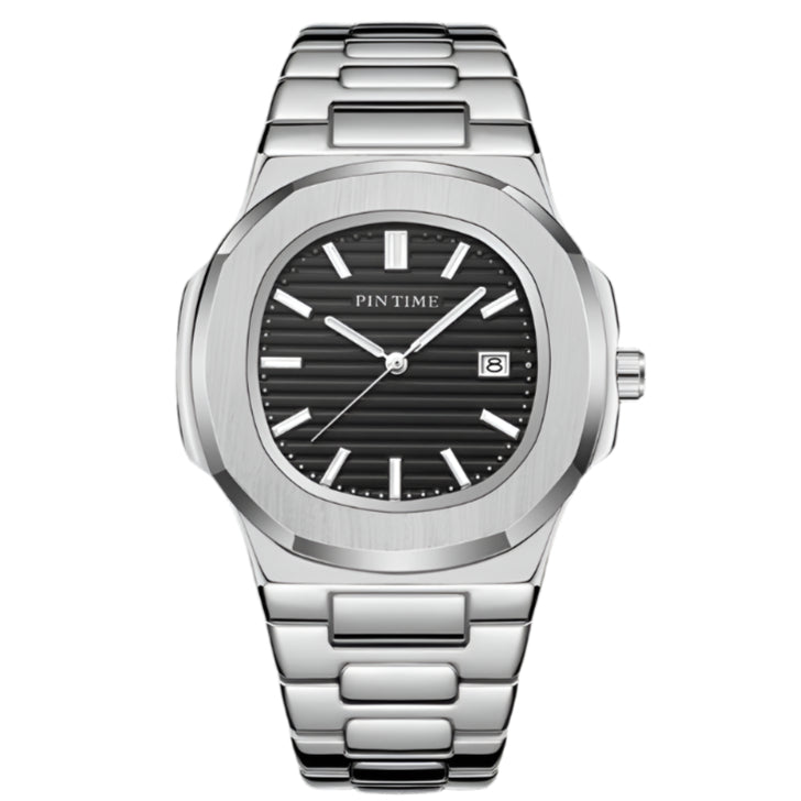 PINTIME Merk Dames Luxe Horloge Mode Stalen Band Zakelijk Dameshorloge Waterdicht Datum Kwarts Polshorloges