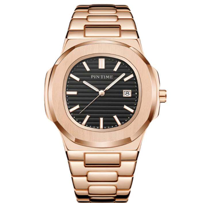 PINTIME Merk Dames Luxe Horloge Mode Stalen Band Zakelijk Dameshorloge Waterdicht Datum Kwarts Polshorloges