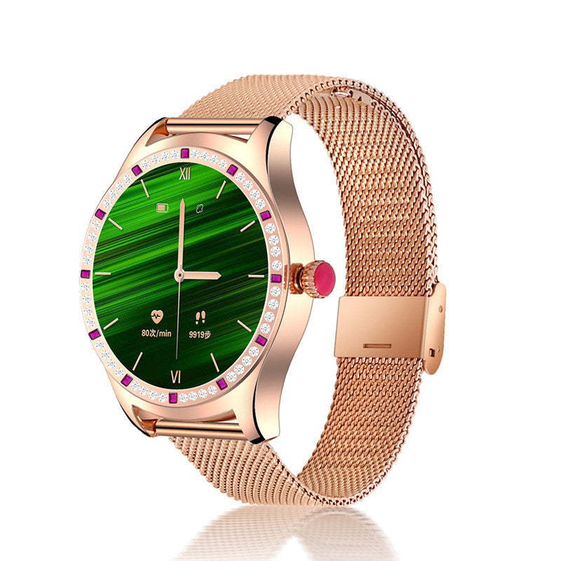 Vrouwen Smartwatch Bluetooth Oproep Gezondheidsmonitoring Sportmodus Slimme herinnering HD-scherm Mesh-riem Vrouwen Smartwatch