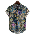 Men's Fashionable Casual Shirt Slim Fit Letters Pattern Printing Long Sleeve Cotton Fiber Stylish Men's Lapel Shirt