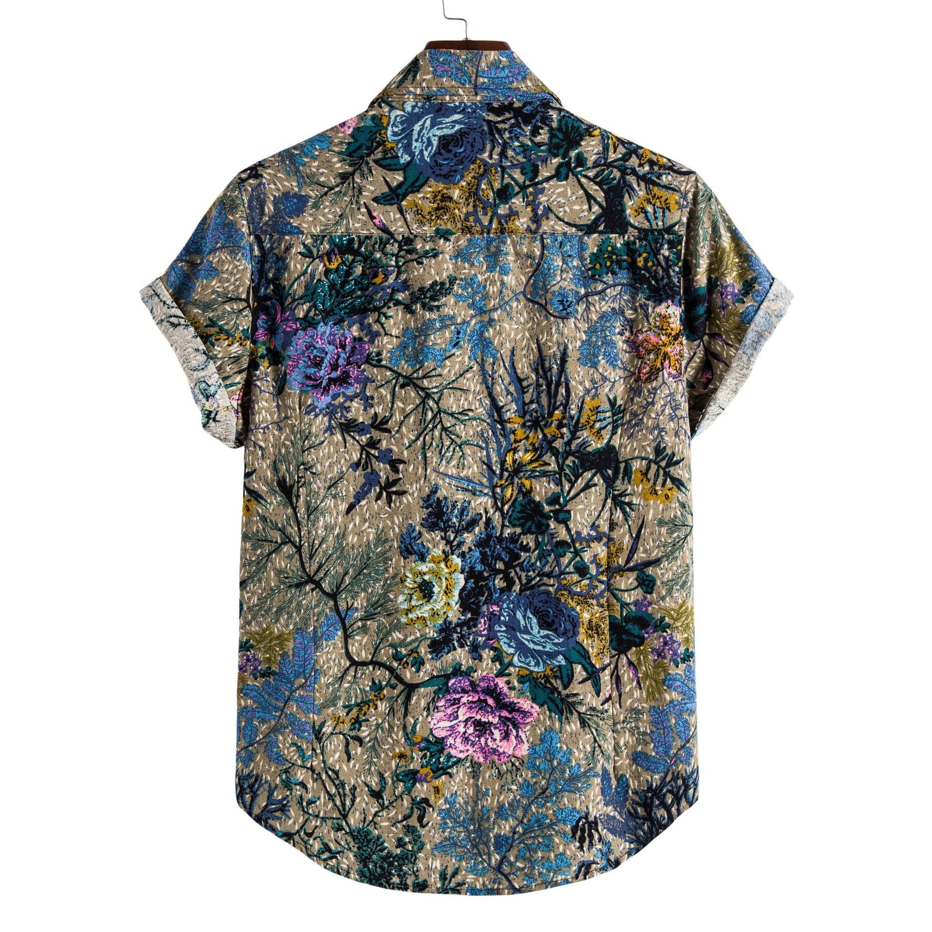 Men's Fashionable Casual Shirt Slim Fit Letters Pattern Printing Long Sleeve Cotton Fiber Stylish Men's Lapel Shirt