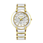 LIGE Women's fashion Imported Movement Quartz Watch Ceramic Band Watch Dimond Crafted Couple Quartz Watch