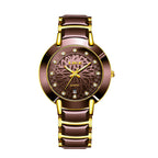 LIGE Women's fashion Imported Movement Quartz Watch Ceramic Band Watch Dimond Crafted Couple Quartz Watch