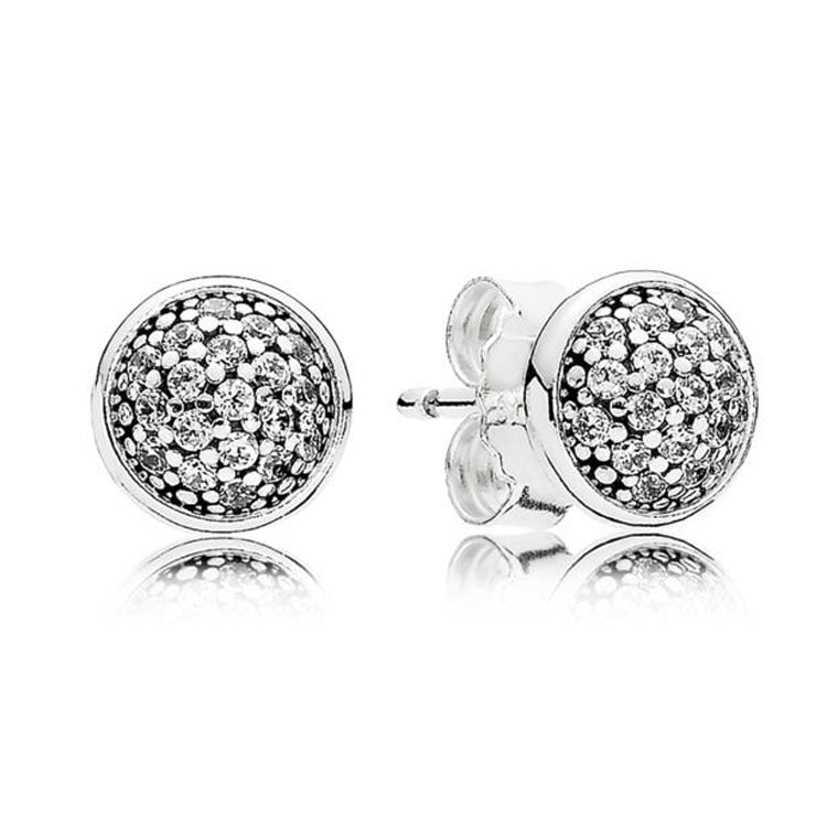 Simple Atmospheric Fashion Women's Earrings Round Sterling Silver Earrings