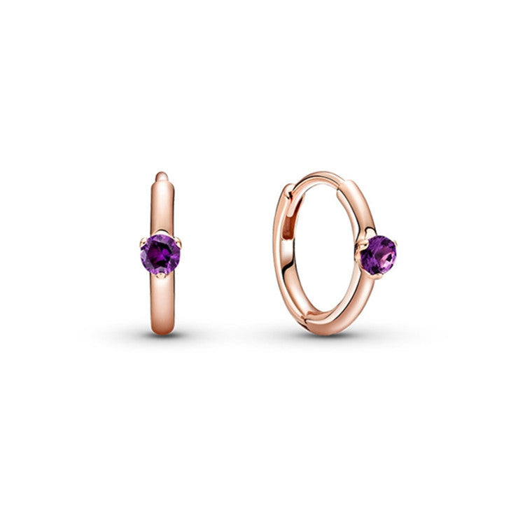 Simple Atmospheric Fashion Women's Earrings Round Sterling Silver Earrings