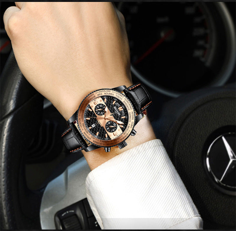 Boyzhe Man Fashion High-End Watch Leather Strap Waterproof Automatic Mechanical Movement Man Watch - Acquisti Online