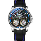 AILANG Luxury Double Tourbillon Watches for Men Calendar Mechanical Waterproof Double Flywheel Hollow Watch
