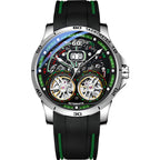 AILANG Luxury Double Tourbillon Watches for Men Calendar Mechanical Waterproof Double Flywheel Hollow Watch