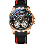 AILANG Luxury Double Tourbillon Watches for Men Calendar Mechanical Waterproof Double Flywheel Hollow Watch