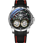 AILANG Luxury Double Tourbillon Watches for Men Calendar Mechanical Waterproof Double Flywheel Hollow Watch