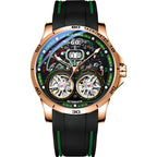 AILANG Luxury Double Tourbillon Watches for Men Calendar Mechanical Waterproof Double Flywheel Hollow Watch