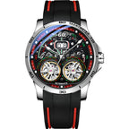 AILANG Luxury Double Tourbillon Watches for Men Calendar Mechanical Waterproof Double Flywheel Hollow Watch