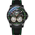 AILANG Luxury Double Tourbillon Watches for Men Calendar Mechanical Waterproof Double Flywheel Hollow Watch