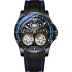 AILANG Luxury Double Tourbillon Watches for Men Calendar Mechanical Waterproof Double Flywheel Hollow Watch